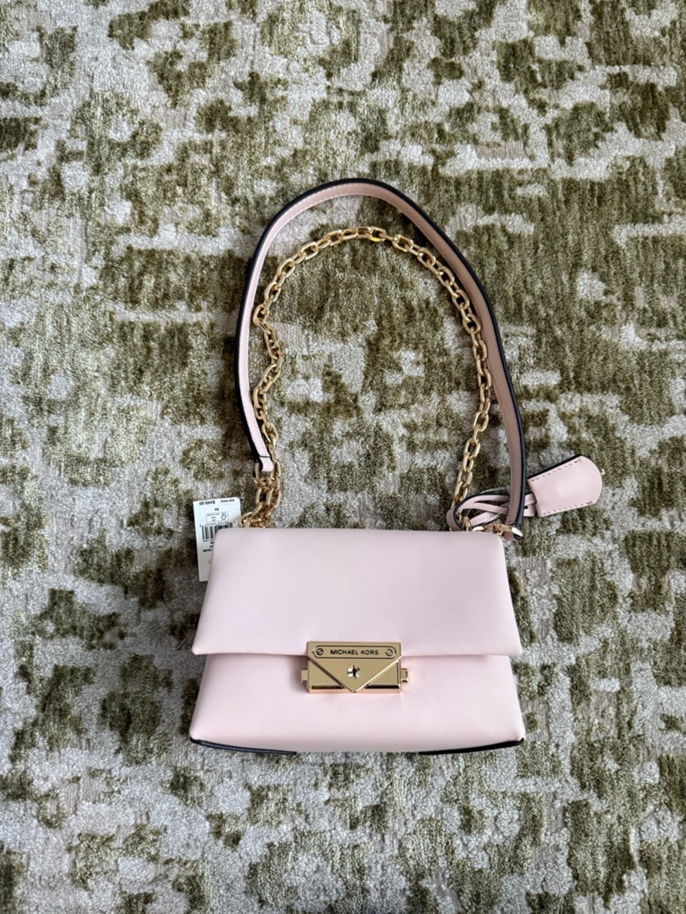 Michael Kors Light Pink Leather Crossbody with Gold Chain